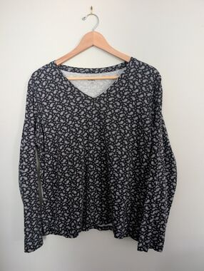 Land's End | Women's Large | Black w/Paisley